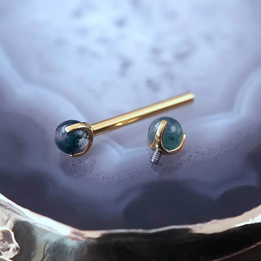 Piercing GREEN MOSS NIPPLE